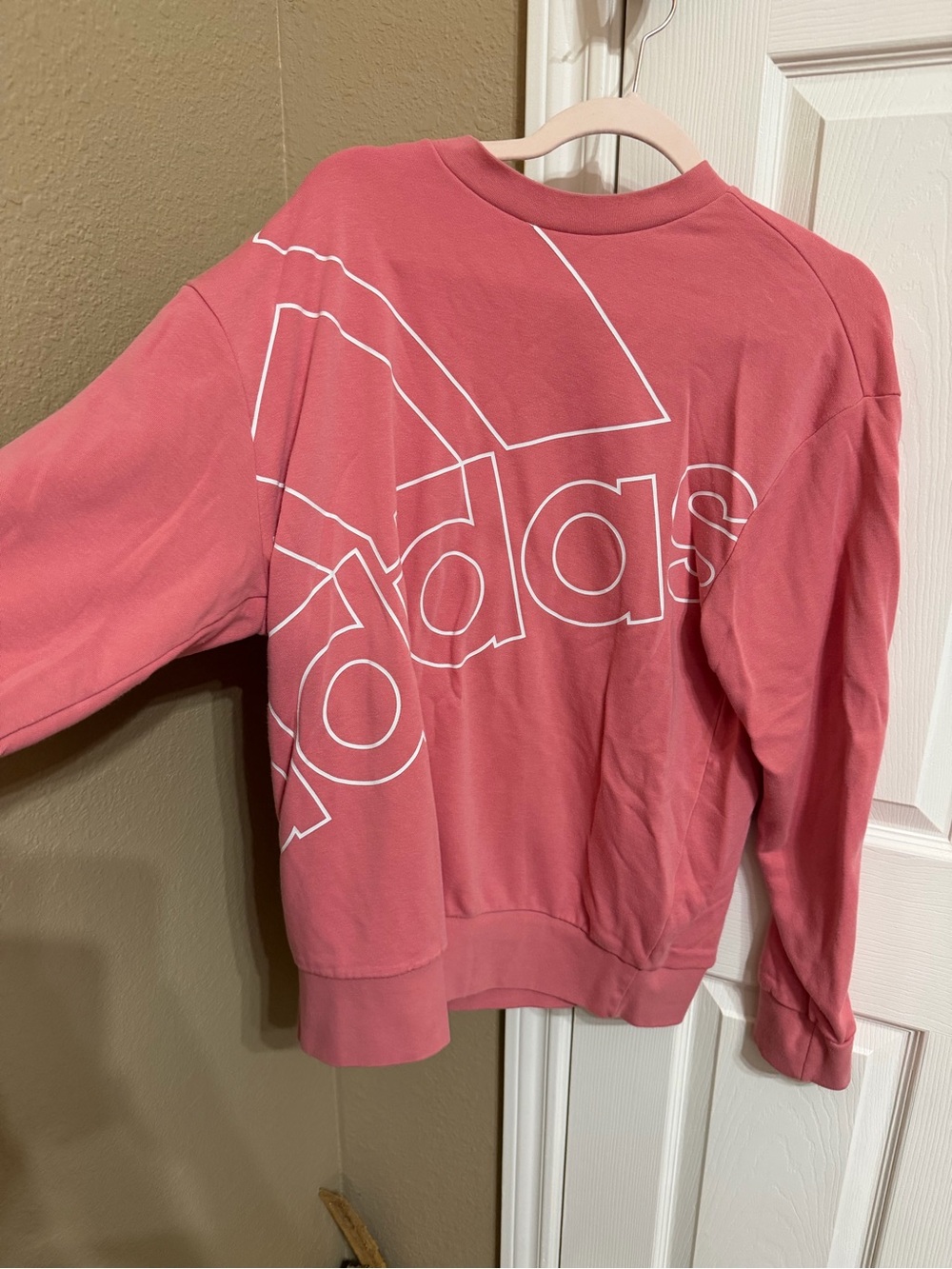 adidas Coral Pink Crewneck with White Logo